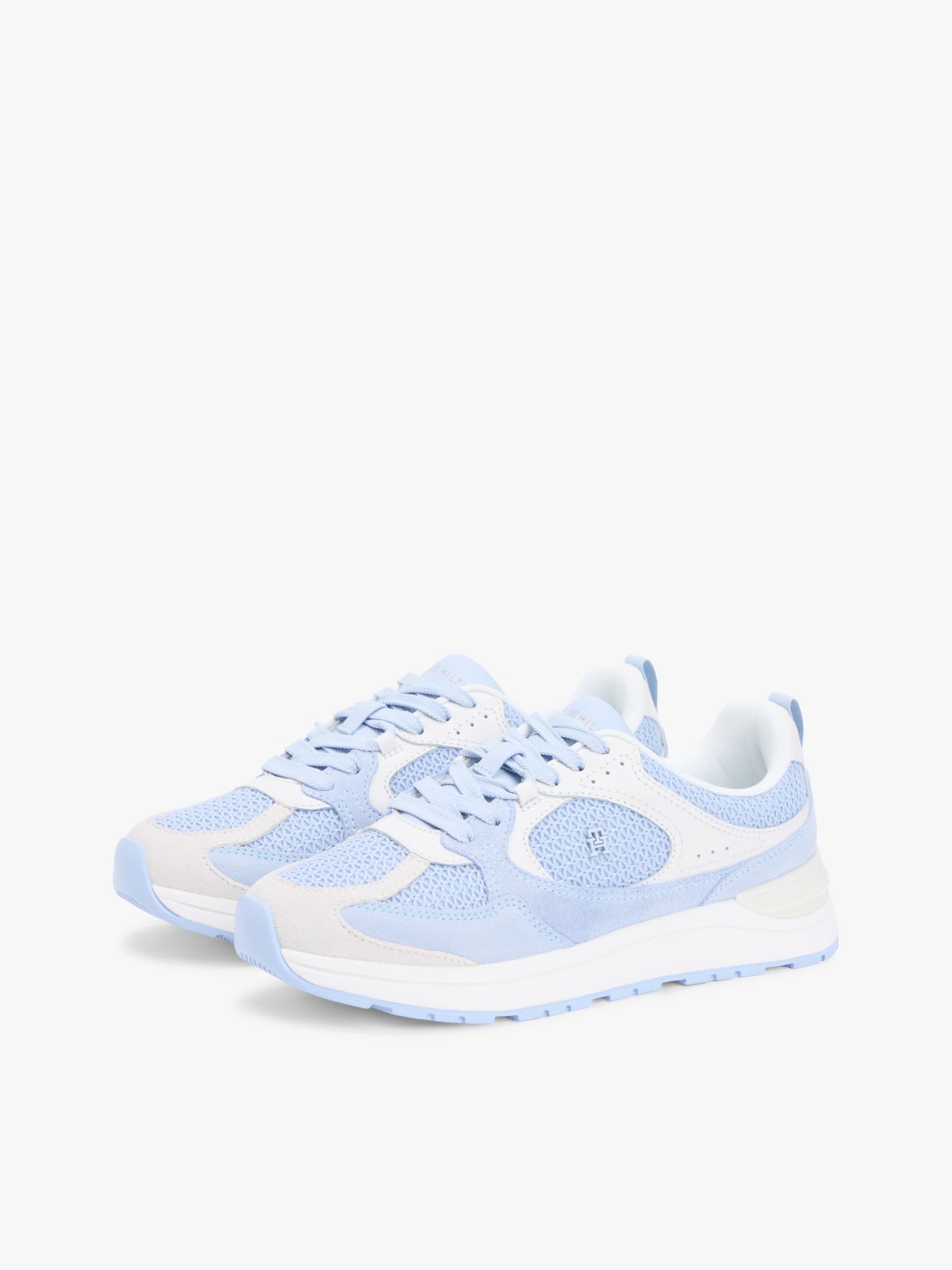 Tonal TH Monogram Mixed Texture Trainers — Blue
