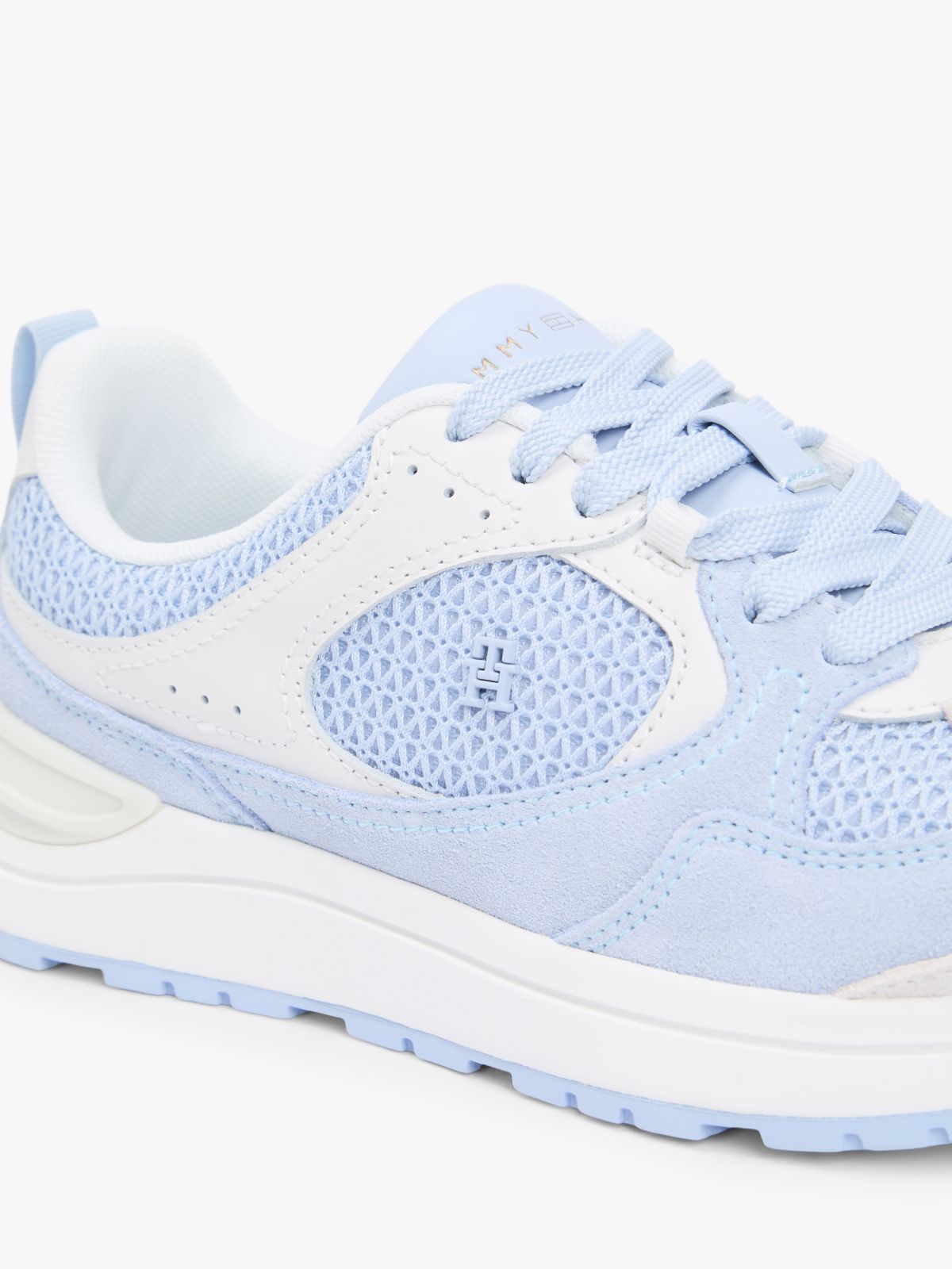 Tonal TH Monogram Mixed Texture Trainers — Blue