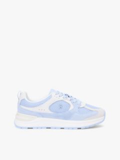 Tonal TH Monogram Mixed Texture Trainers — Blue 1