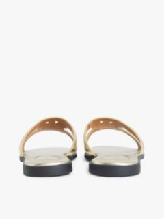 Metallic Leather Slip-On Mules — Gold 4