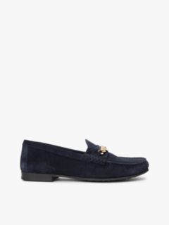 Suede Chain Penny Loafers — Blue 1