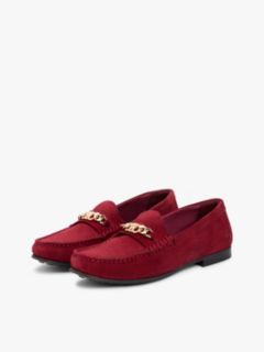 Suede Chain Penny Loafers — Brown 2