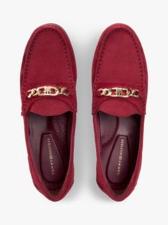 Suede Chain Penny Loafers — Brown 3