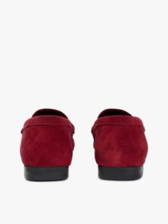Suede Chain Penny Loafers — Brown 4