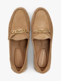 Suede Chain Penny Loafers — Khaki 3
