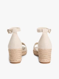Hemp Crossover Strap Wedge Espadrilles — Beige 4