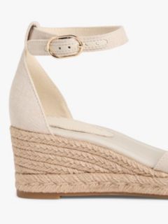 Hemp Crossover Strap Wedge Espadrilles — Beige 6