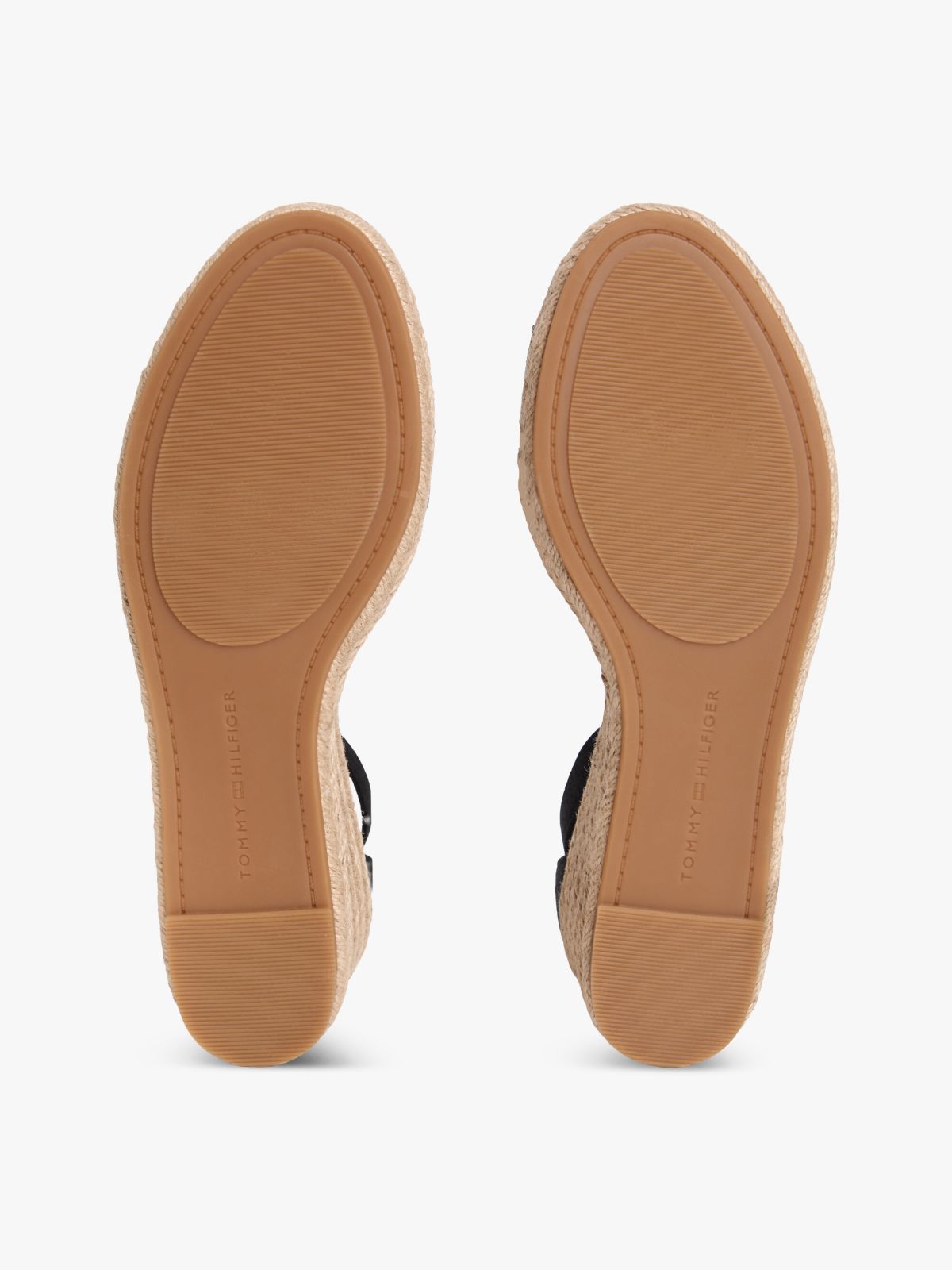 Hemp Crossover Strap Wedge Espadrilles — Black