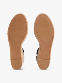 Hemp Crossover Strap Wedge Espadrilles — Black 5