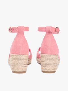 Hemp Crossover Strap Wedge Espadrilles — Pink 4