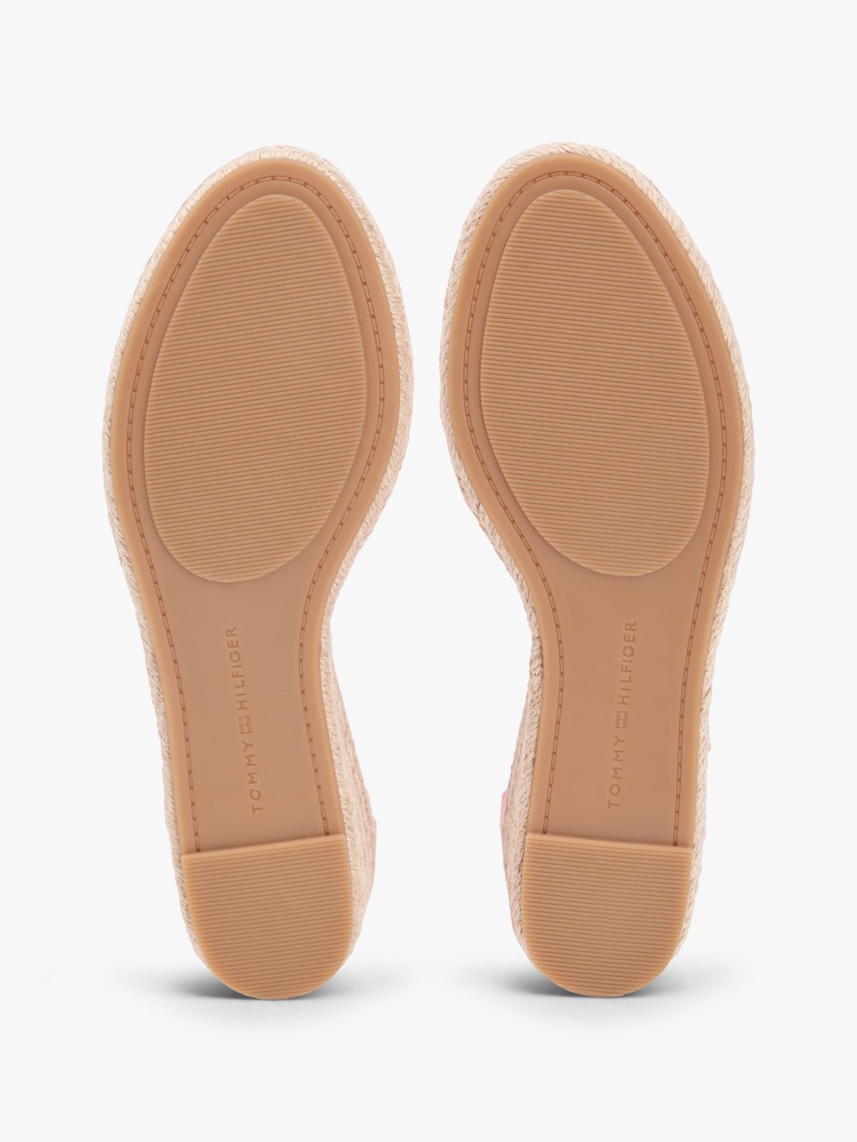 Hemp Crossover Strap Wedge Espadrilles — Pink