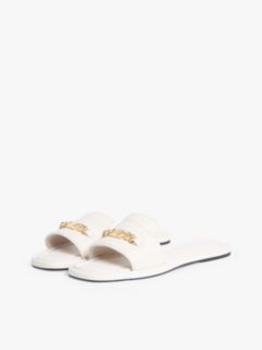 TH Monogram Horsebit Flat Leather Mules — Beige 2