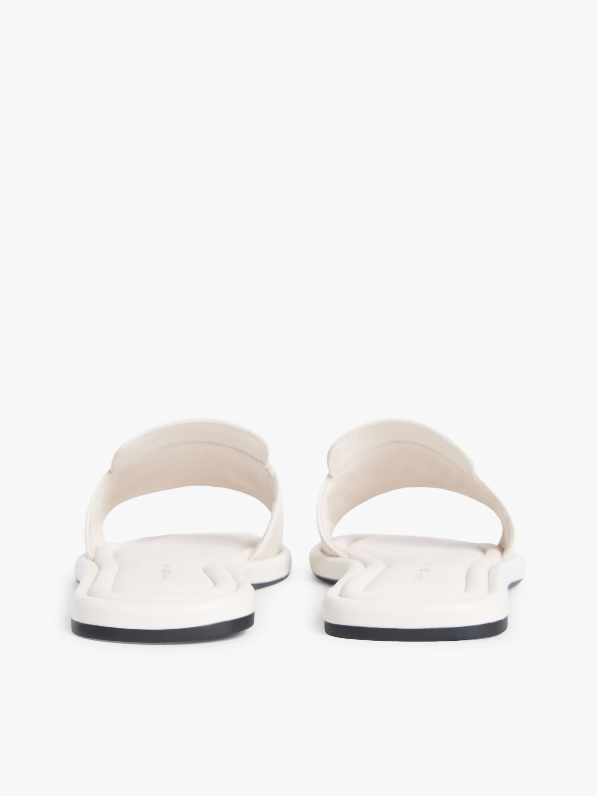 TH Monogram Horsebit Flat Leather Mules — Beige