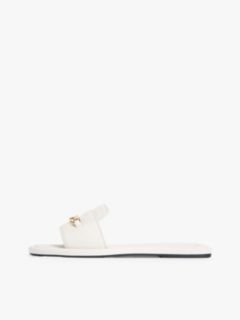 TH Monogram Horsebit Flat Leather Mules — Beige 7