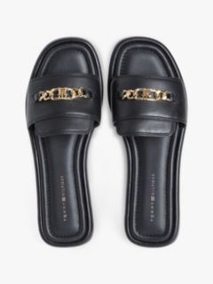 TH Monogram Horsebit Flat Leather Mules — Black 3