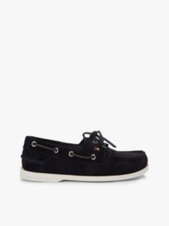 Suede Boat Shoes — Blue 1
