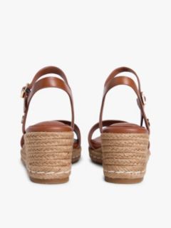TH Monogram Leather Wedge Espadrilles — Brown 4