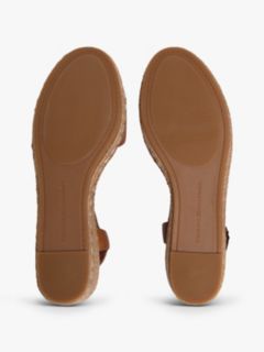 TH Monogram Leather Wedge Espadrilles — Brown 5