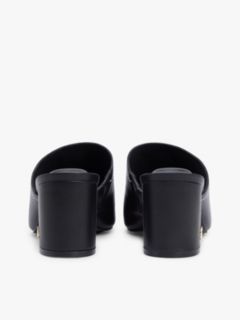 TH Monogram Leather Block Heel Mules — Black 4