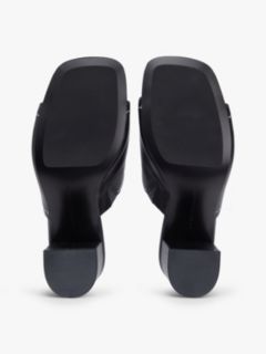 TH Monogram Leather Block Heel Mules — Black 5