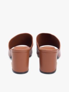 TH Monogram Leather Block Heel Mules — Brown 4