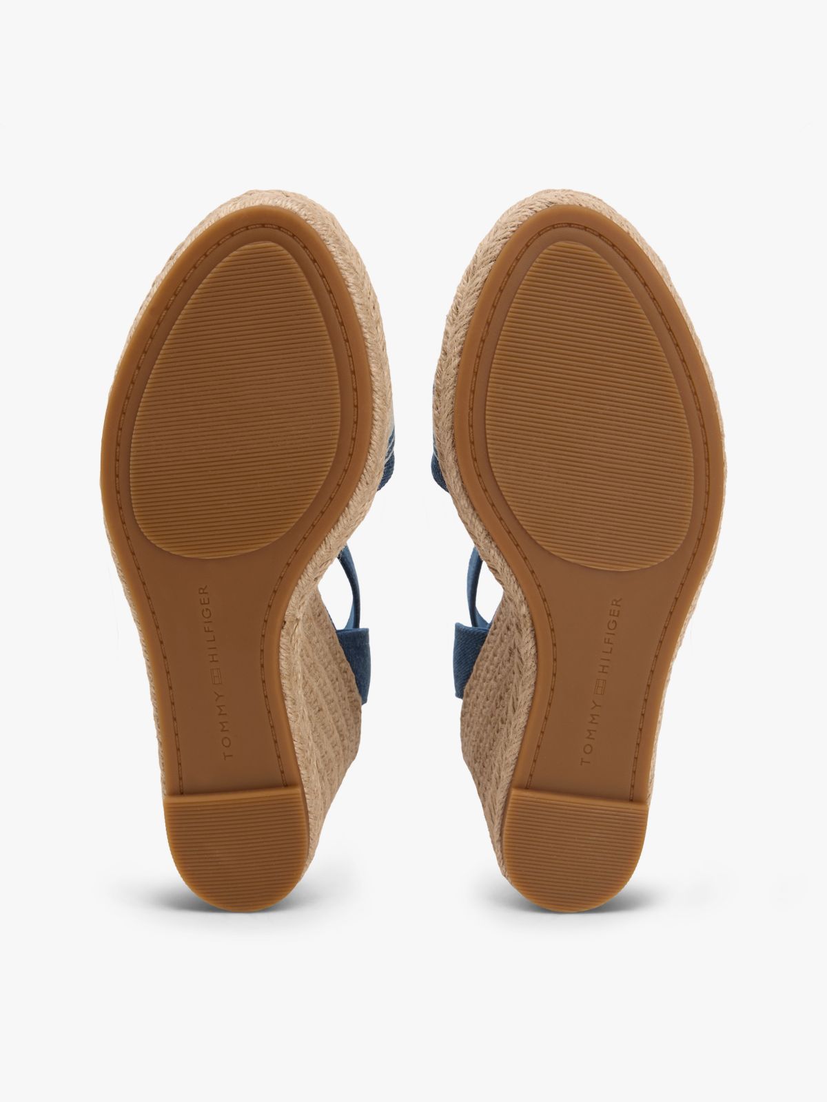 Canvas Denim Wedge Espadrilles — Blue