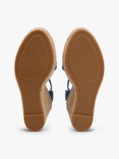 Canvas Denim Wedge Espadrilles — Blue 5
