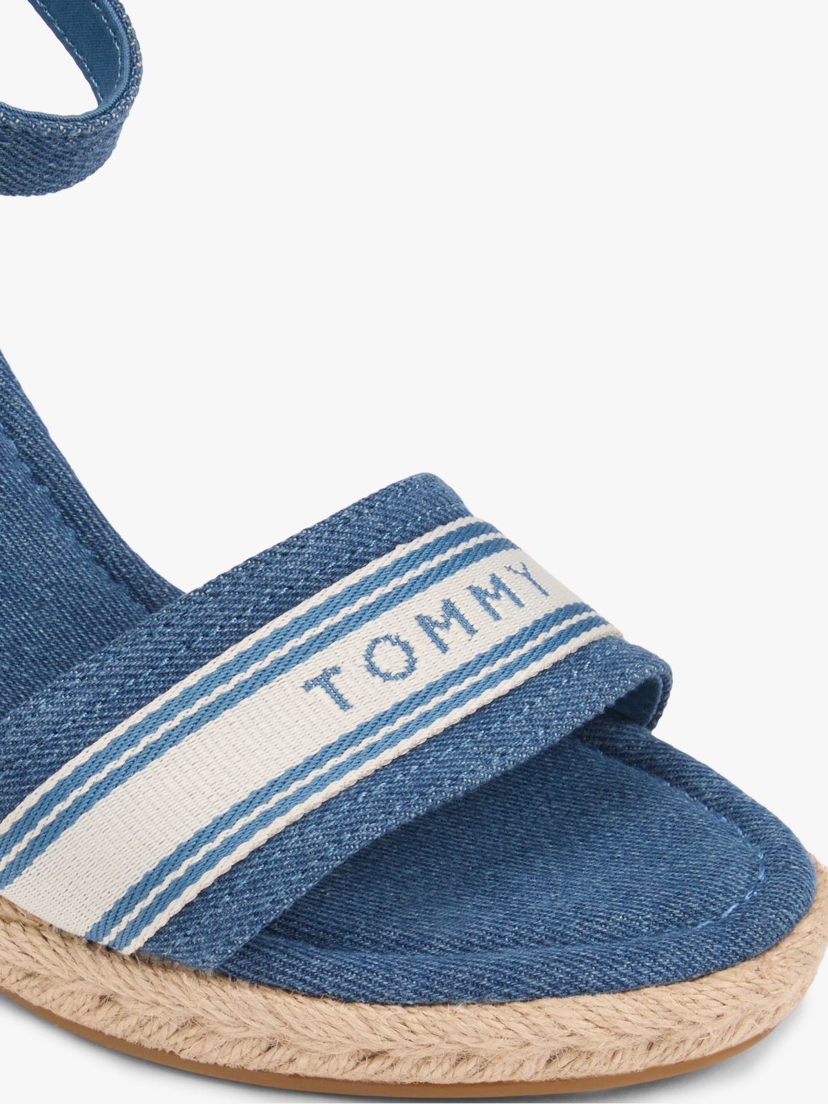 Canvas Denim Wedge Espadrilles — Blue