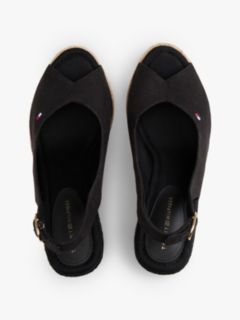 Hemp Slingback Wedge Espadrilles — Black 3