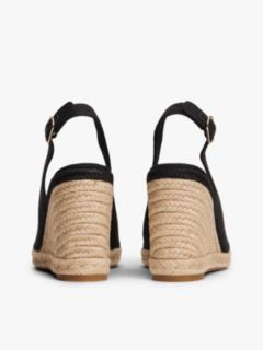 Hemp Slingback Wedge Espadrilles — Black 4