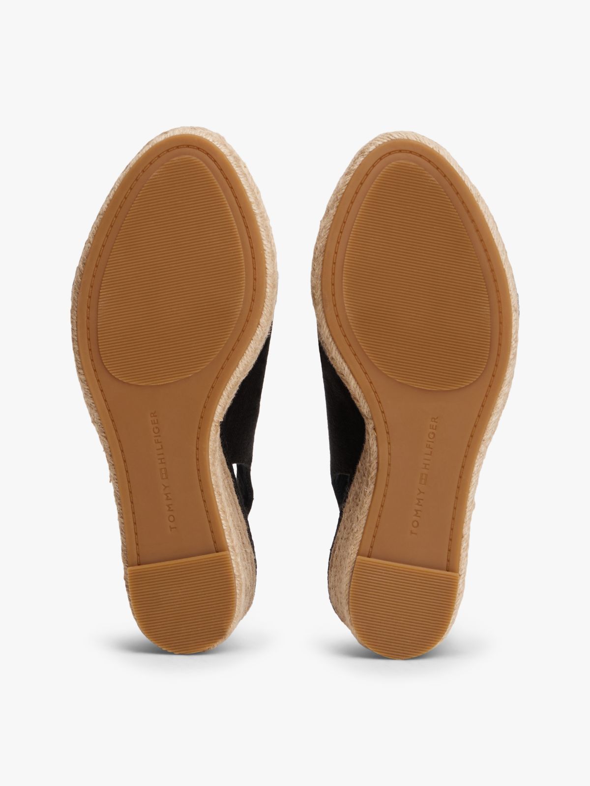 Hemp Slingback Wedge Espadrilles — Black