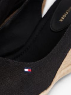 Hemp Slingback Wedge Espadrilles — Black 6
