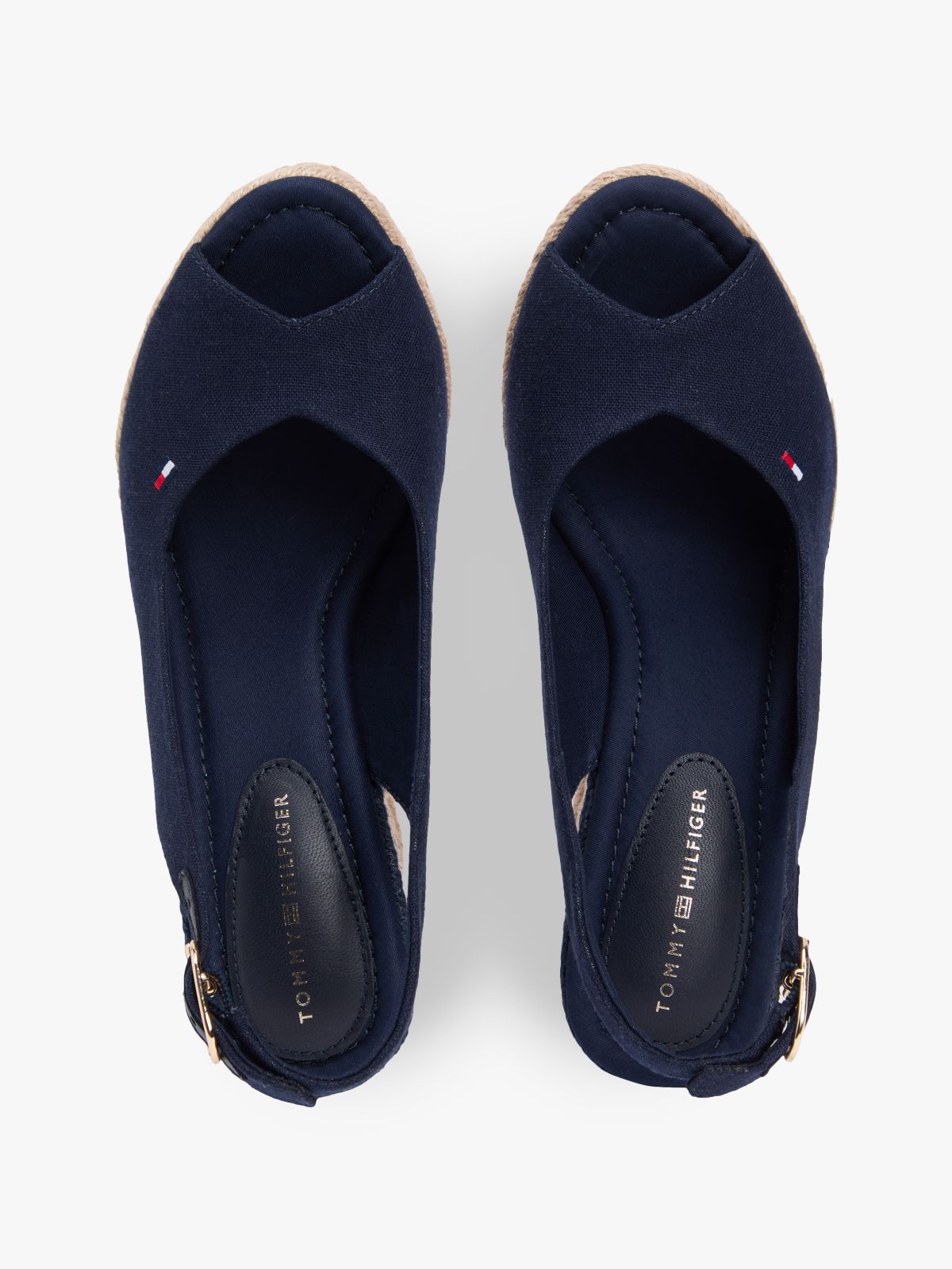 Hemp Slingback Wedge Espadrilles — Blue