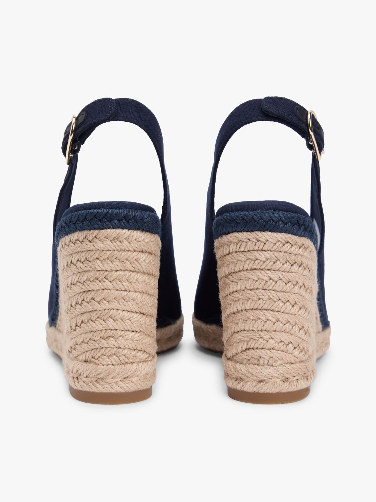 Hemp Slingback Wedge Espadrilles — Blue
