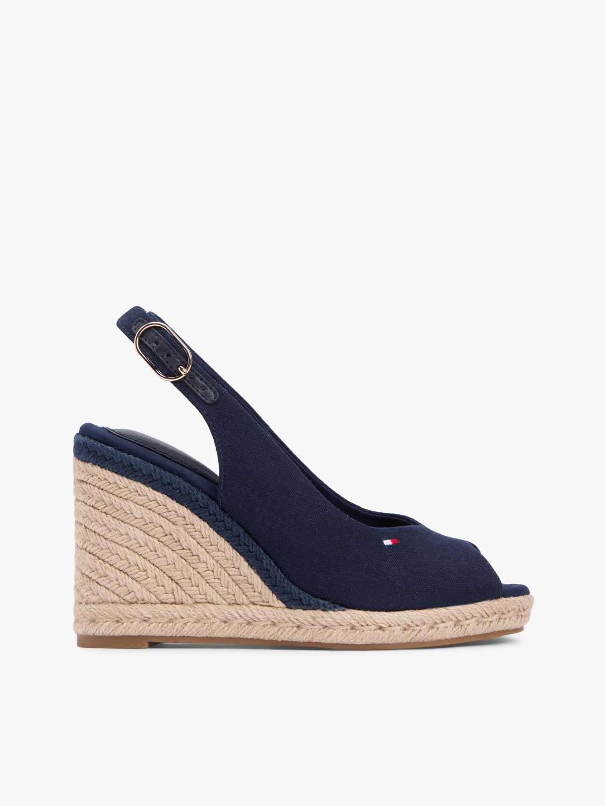 Hemp Slingback Wedge Espadrilles — Blue