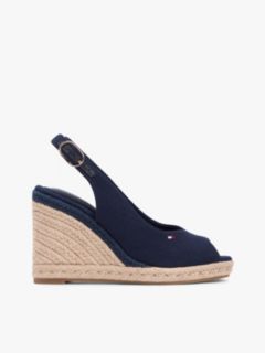 Hemp Slingback Wedge Espadrilles — Blue 1