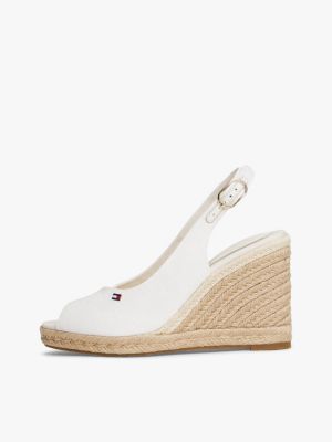 white hemp slingback wedge espadrilles for women tommy hilfiger
