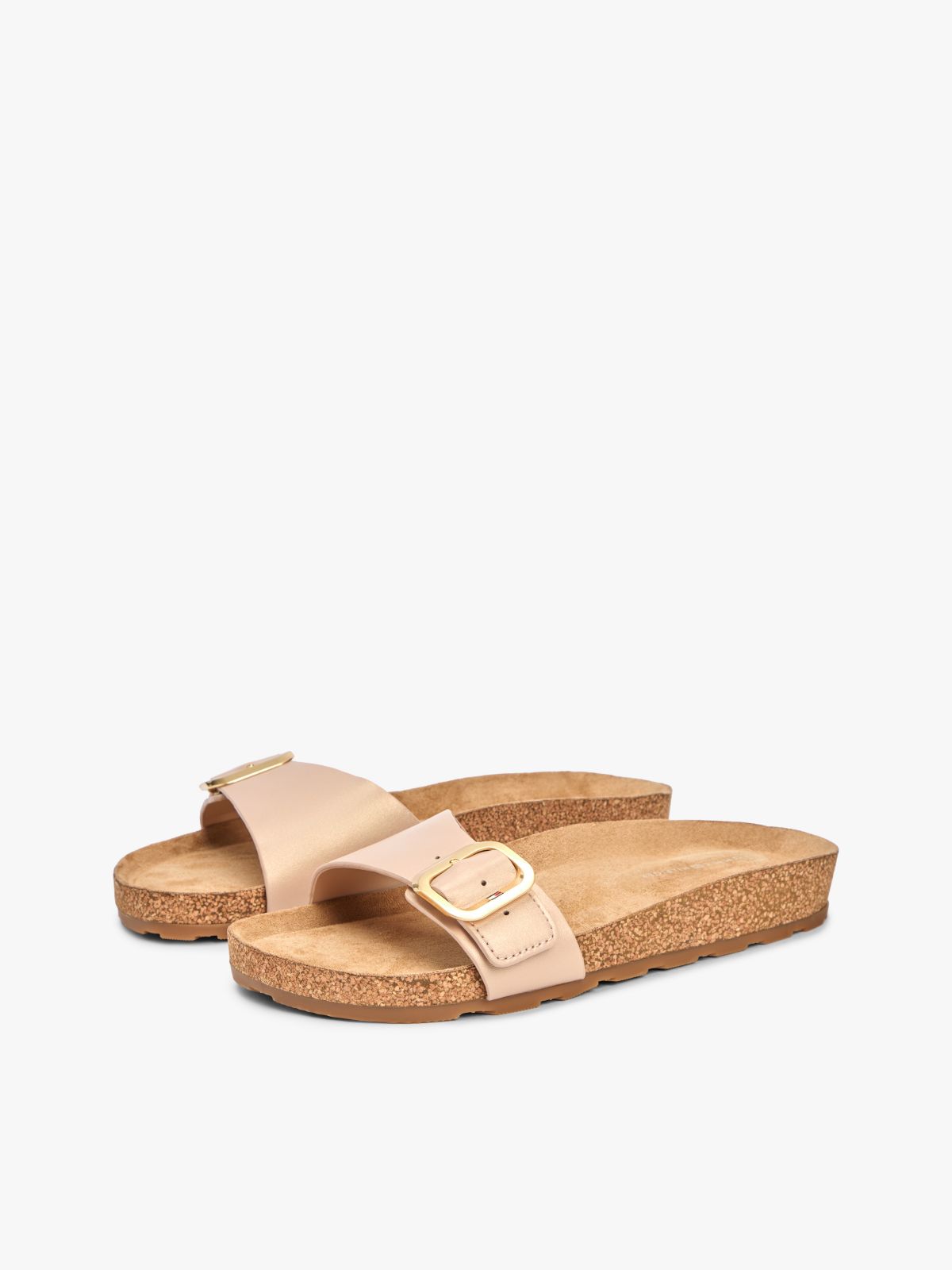 Cork Footbed Slip-On Sandals — Pink
