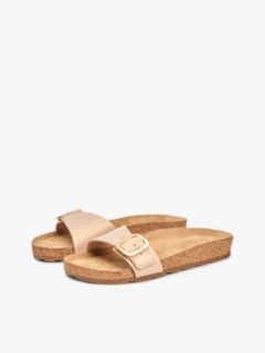 Cork Footbed Slip-On Sandals — Pink 2