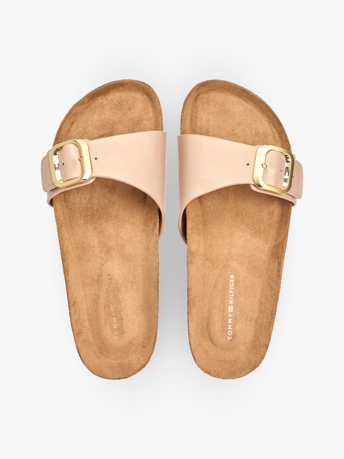 Cork Footbed Slip-On Sandals — Pink