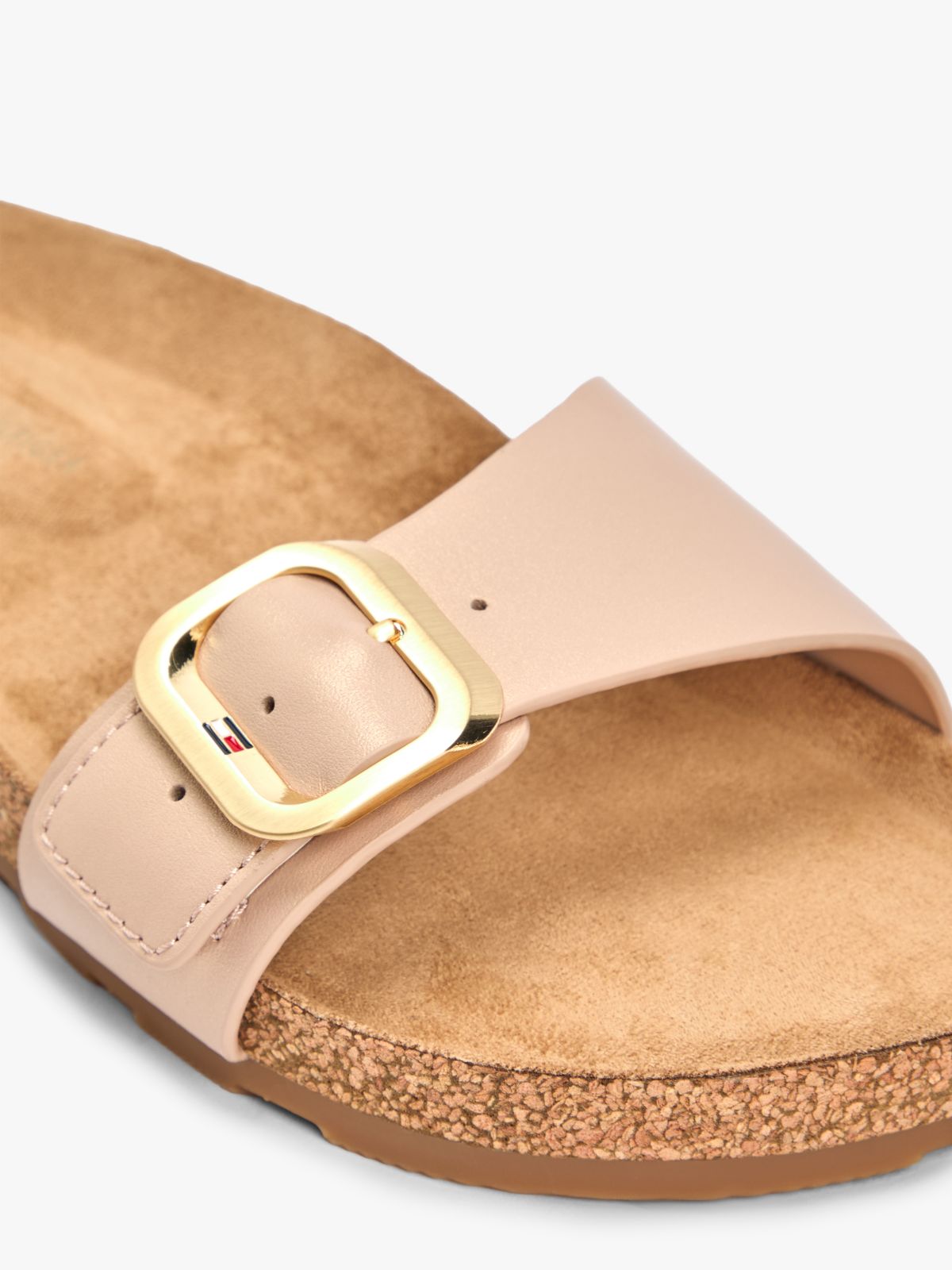 Cork Footbed Slip-On Sandals — Pink