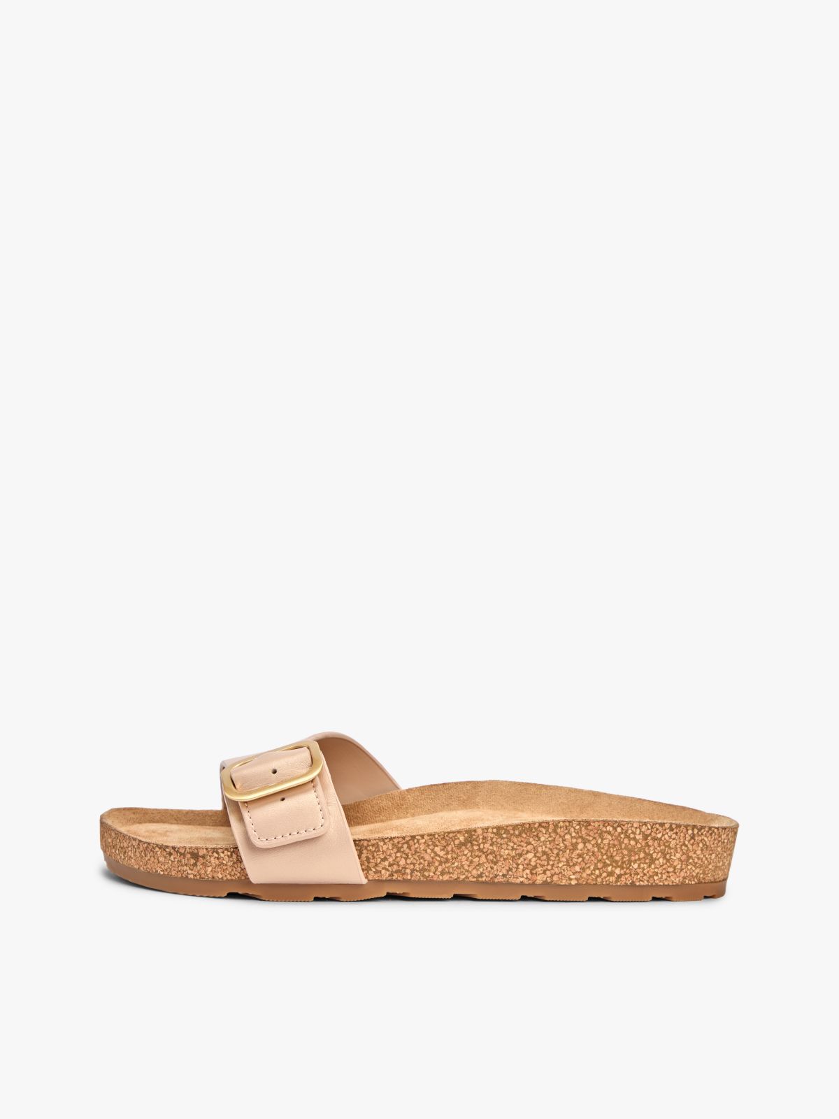 Cork Footbed Slip-On Sandals — Pink