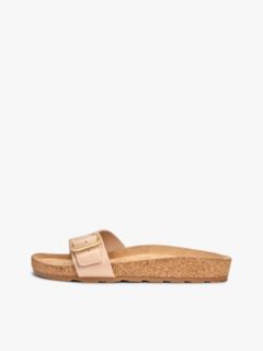Cork Footbed Slip-On Sandals — Pink 7