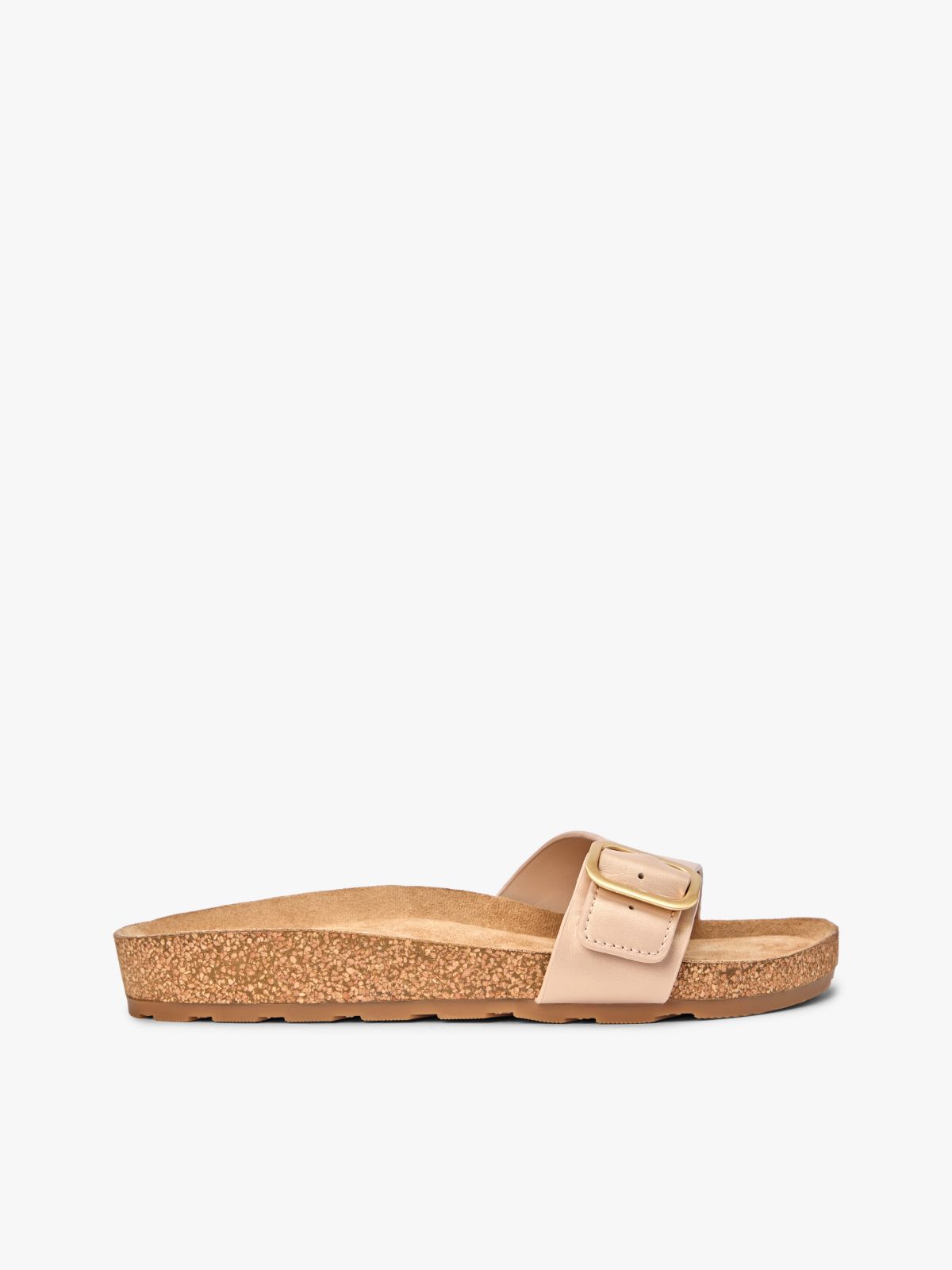 Cork Footbed Slip-On Sandals — Pink