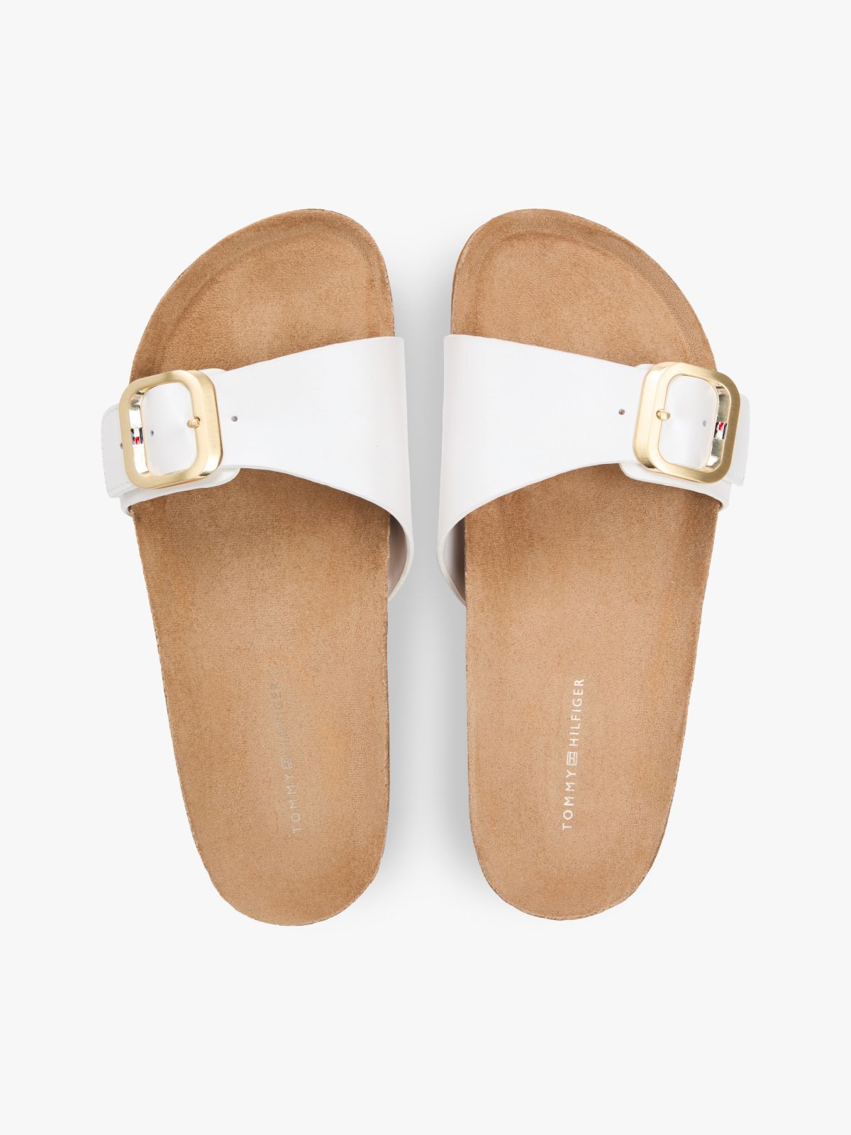 Cork Footbed Slip-On Sandals — White