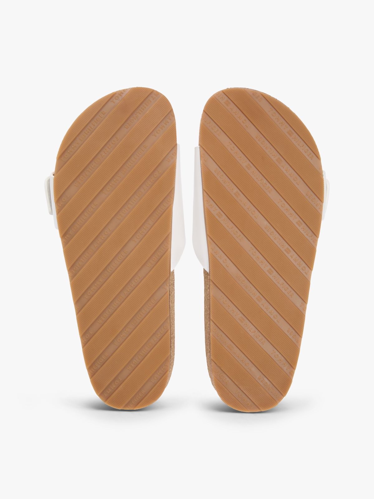 Cork Footbed Slip-On Sandals — White