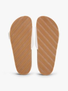 Cork Footbed Slip-On Sandals — White 5