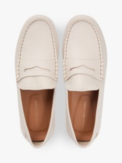 Leather Enamel Flag Driver Shoes — Beige 3