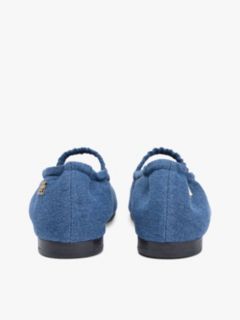 Canvas Denim Elasticated Strap Ballerinas — Blue 4