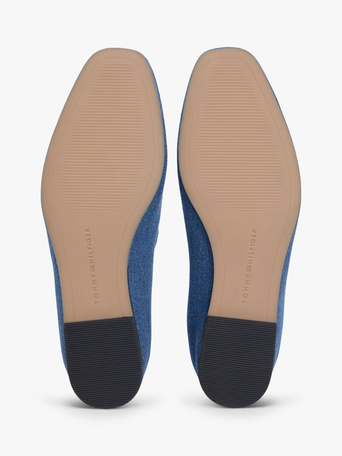Canvas Denim Elasticated Strap Ballerinas — Blue